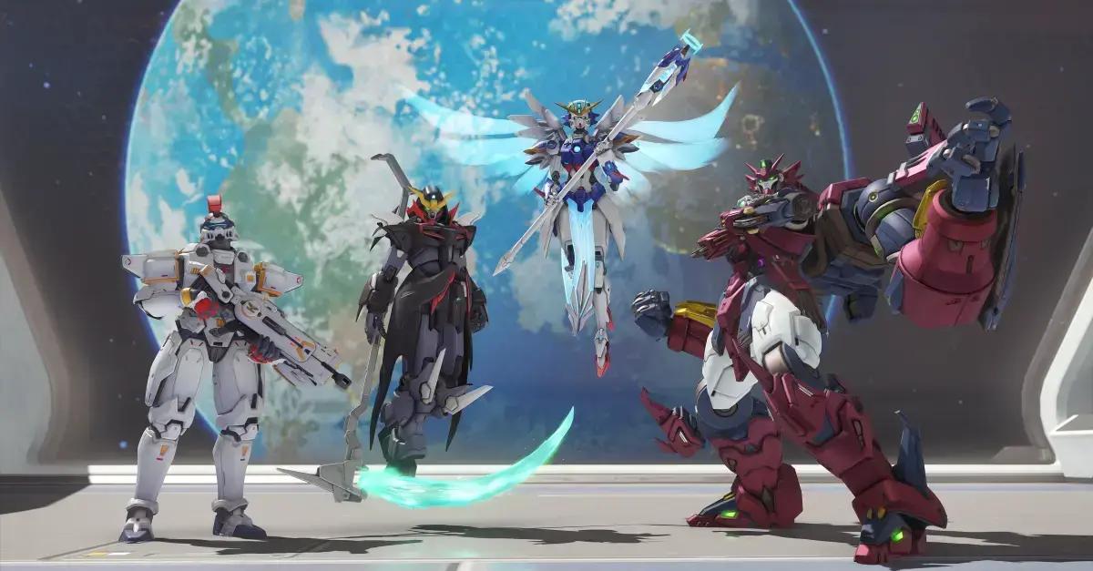 5 Heróis do Overwatch em Mechs no Crossover com Gundam Wing