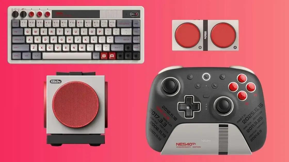Celebração dos 40 anos do NES com novos acessórios da 8BitDo
