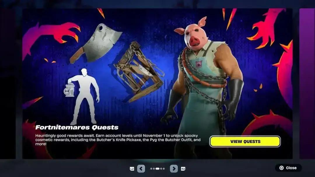 Fortnite tem skin grátis de Pyg The Butcher no Fortnitemares 2025