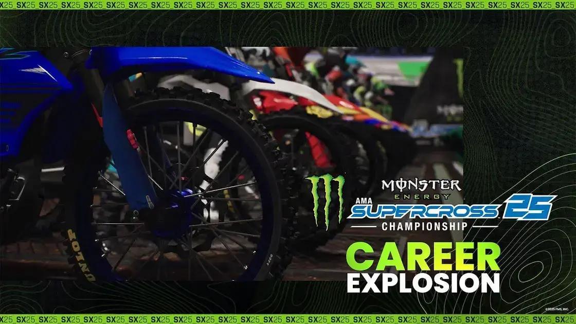 Monster Energy Supercross 25: Modo Carreira e Trailer Imperdível