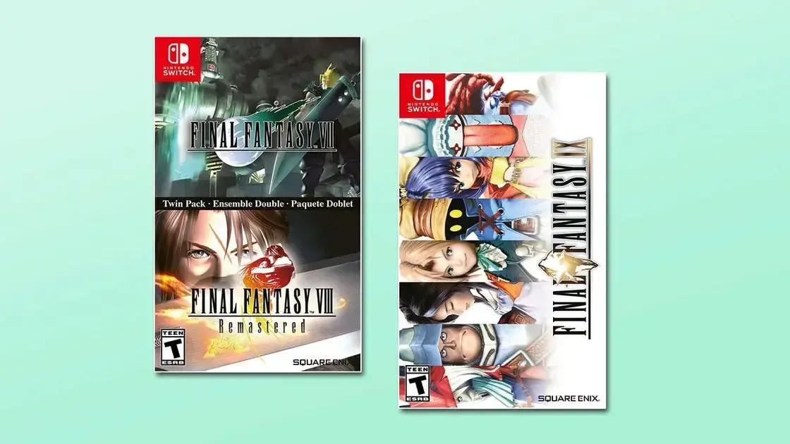Novas edições físicas de Final Fantasy chegam ao Switch e Switch 2