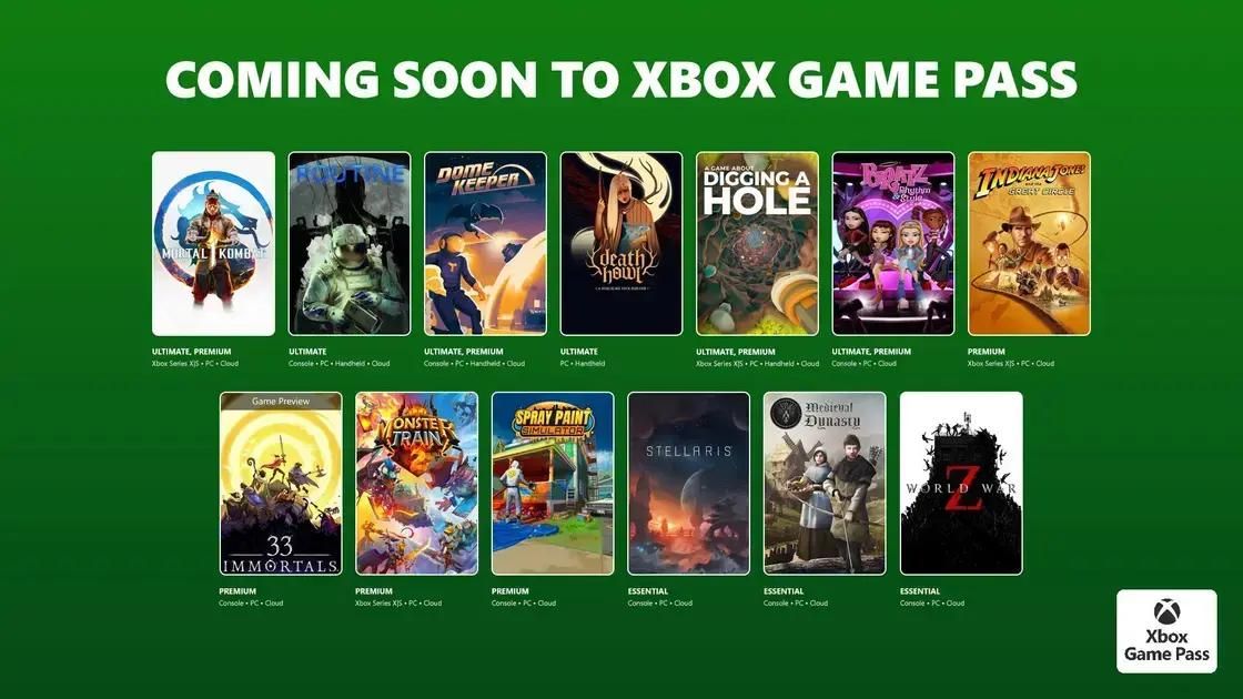 Novos jogos chegando ao Xbox Game Pass em dezembro de 2025