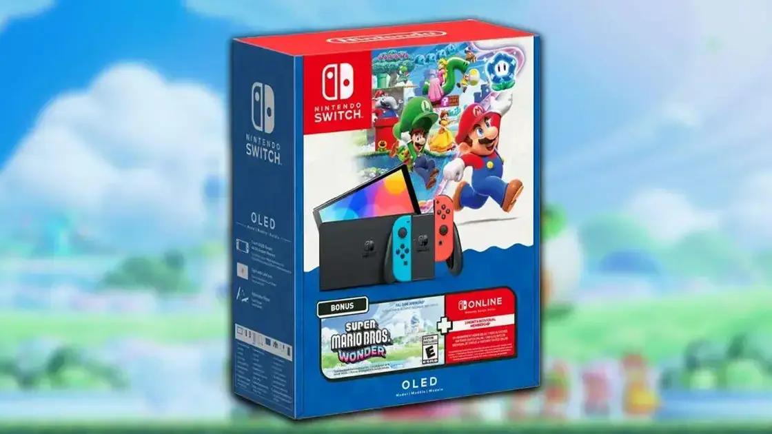 Pacote de Valor do Novo Nintendo Switch OLED com Super Mario Bros.