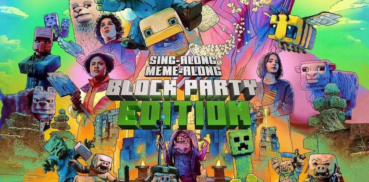Pôster Especial para Sessões de Bagunça do Filme de Minecraft